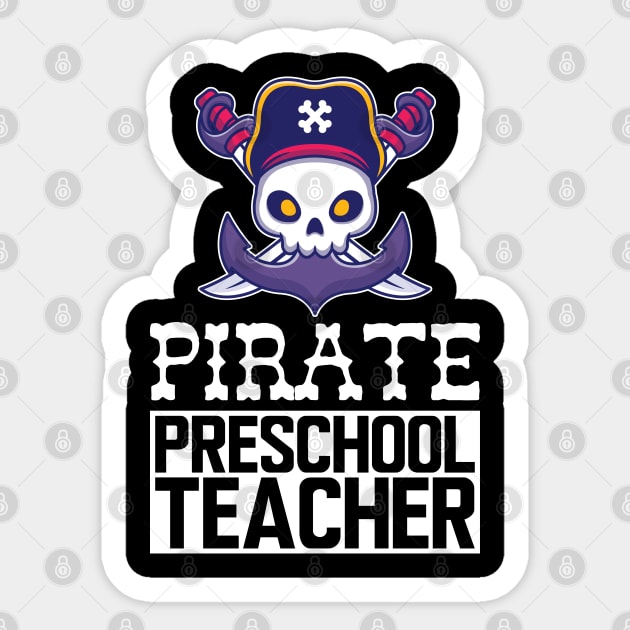 Pirate Preschool Teacher Sticker by KC Happy Shop